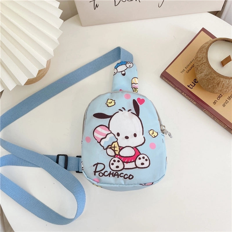 Kid’S Medium Nylon Cartoon Cute Square Zipper Fanny Pack