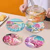 4Pcs Diamond Painting Table Mat with Holder for Dining Table(Beach Starfish 7)