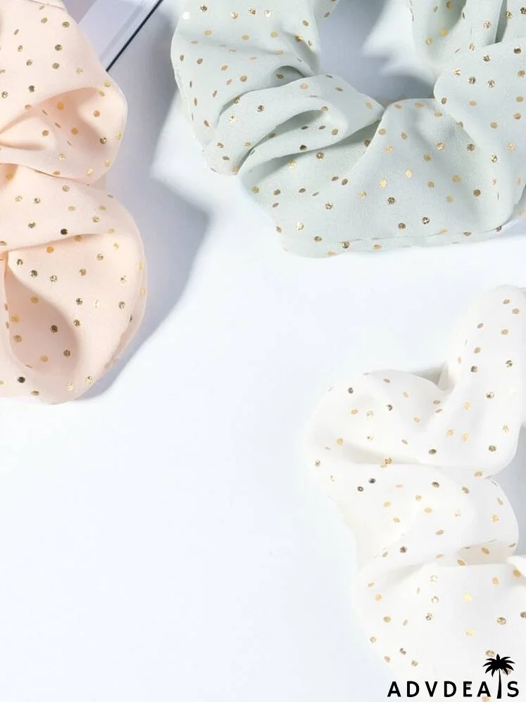 5pcs Polka Dot Print Scrunchie