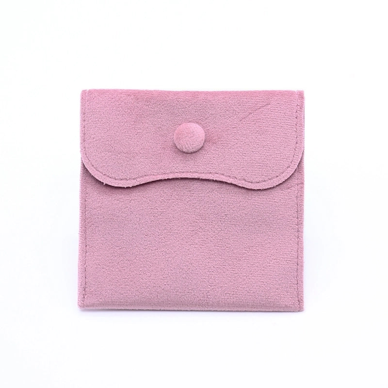 100x100mm Color Right Angle Les Raisins Suede Snap Button Jewelry Jewelry Storage Bag Bracelet Ring Necklace Packaging Bag