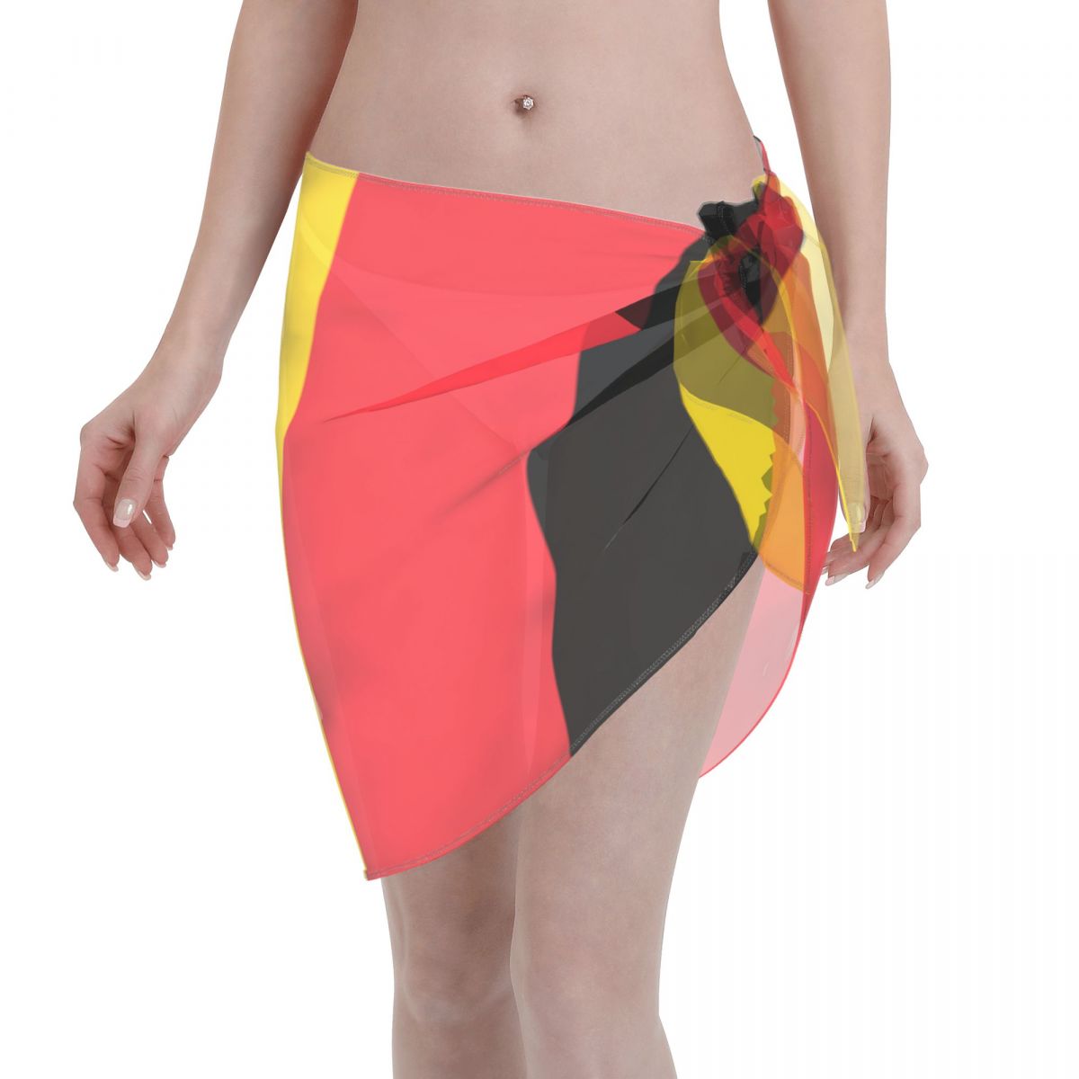 Belgium Flag Women's Short Beach Sarong Cover Ups