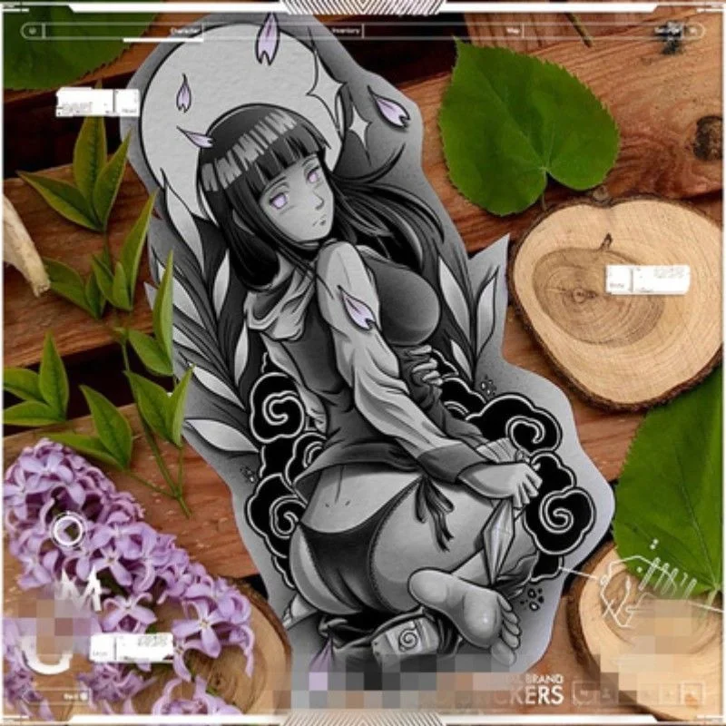 Beautiful Girl Cartoon Temporary Tattoo Sticker Woman Waterproof Lasting Personality Art Fake Tattoo Flower Arm Tattoo Sticker