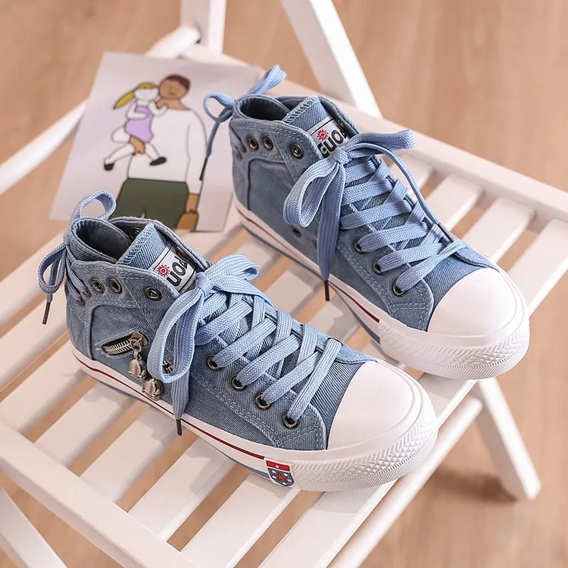 comemore 2021 Couples Cowboy Thick-soled Non-slip Men Platform Casual Sports Canvas Vulcanize Shoes for Women Women's Sneakers
