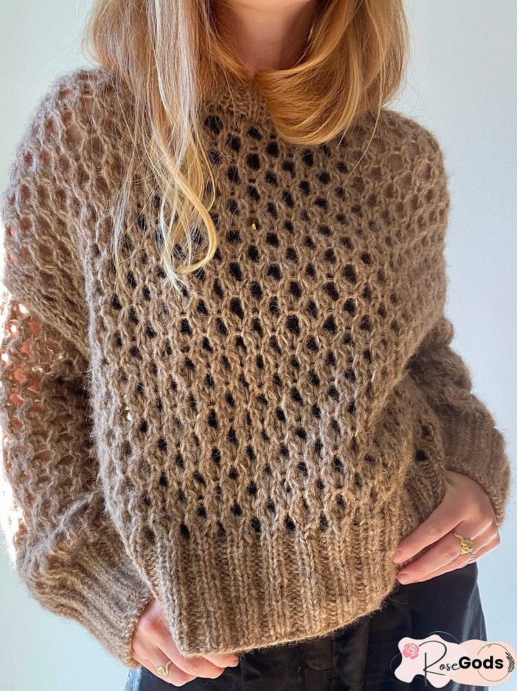 Yarn/Wool Yarn Regular Fit Casual Sweater