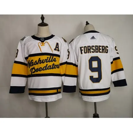 Men's  Nashville Predators #9 Filip Forsberg White Stitched NHL Jersey