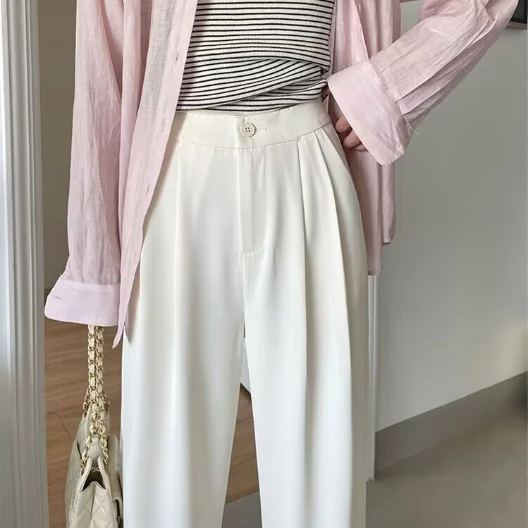 Toloer Toloer Wide-Leg Pants Women Spring And Fall 2024 New Casual Pants High-Waist Suit Pants Small Pants Women-Outfit Ideas