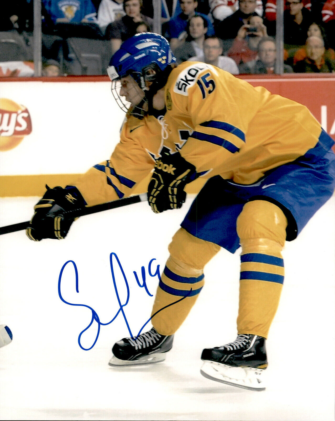 Sebastian Collberg SIGNED 8x10 Photo Poster painting TEAM SWEDEN / NEW YORK ISLANDERS #2