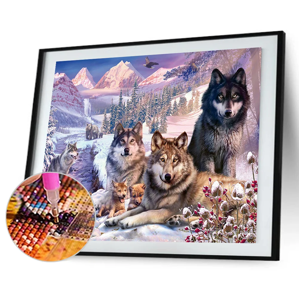 Diamond Painting - Full Round Drill - Wolf(Canvas|60*50cm)