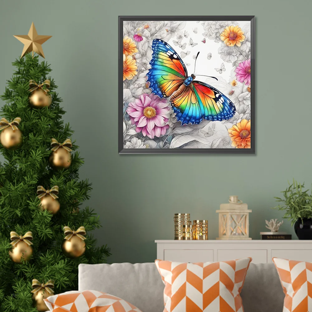 Diamond Painting - Full Round Drill - Butterfly(Canvas|30*30cm)