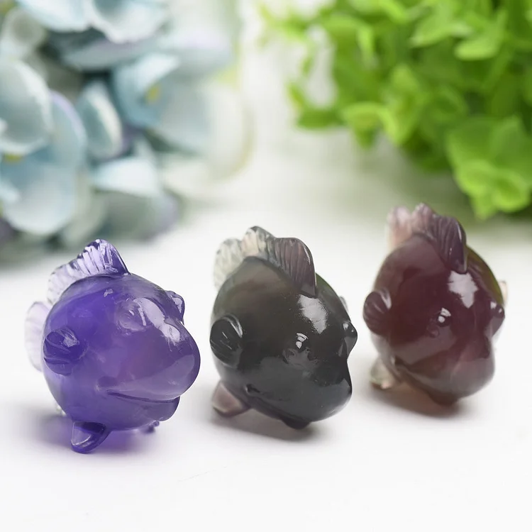 2.0" Fluorite Fish Crystal Carving
