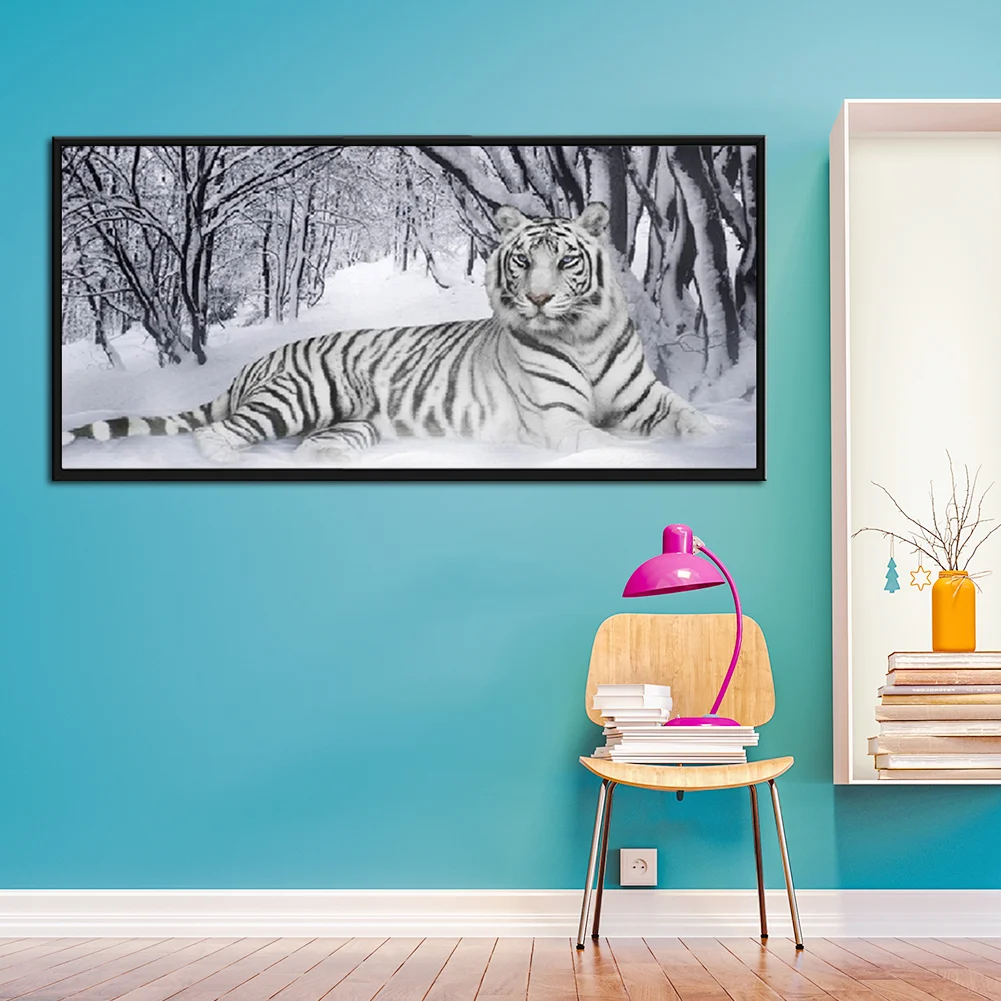 Diamond Painting - Full Square Drill - White Tiger(90*45cm)