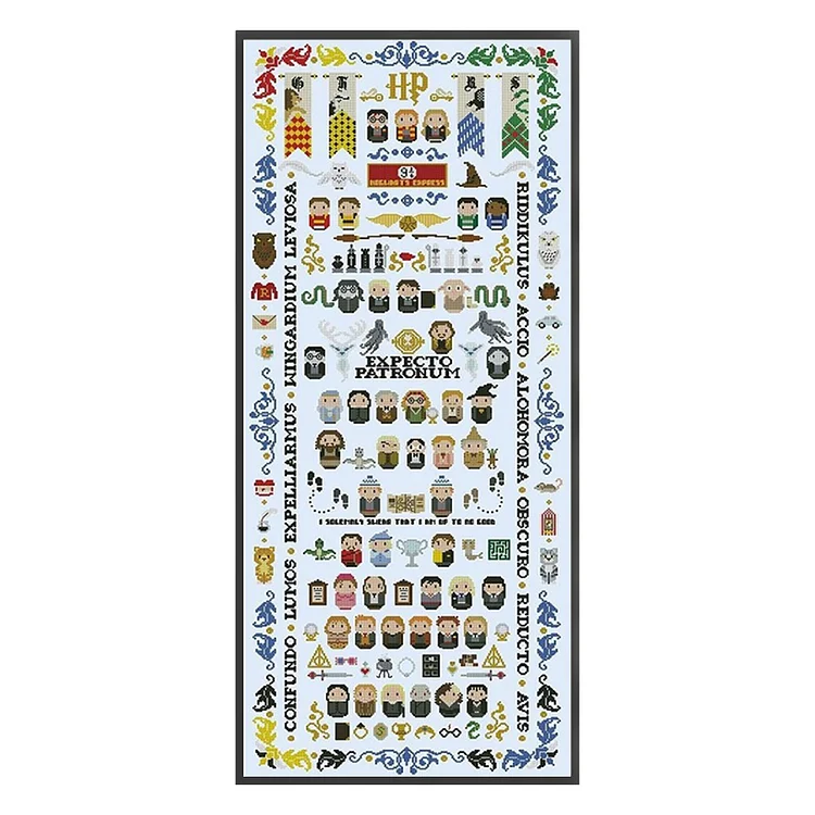 Big Size) Harry Potter - 11CT Stamped Cross Stitch 65*150cm/25.59*59.06in
