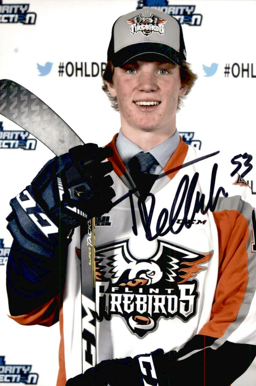 Ty Dellandrea SIGNED 4x6 Photo Poster painting FLINT FIREBIRDS / DALLAS STARS