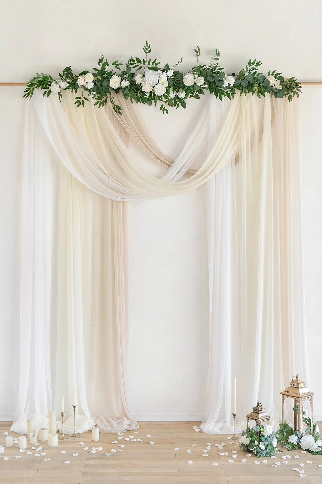 Sheer Wedding Arch Draping 30"w x 20ft  - Ombre Colors