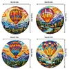 4Pcs Diamond Painting Placemat Hot Air Balloon and Mountain Art Craft Supplies