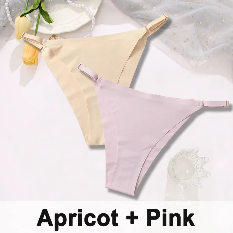 Billionm Women Sexy Ice Silk Panties Seamless Brazilian Panty Adjustable Waist Bikini Underwear Female Low Waist Soft Intimates Lingerie