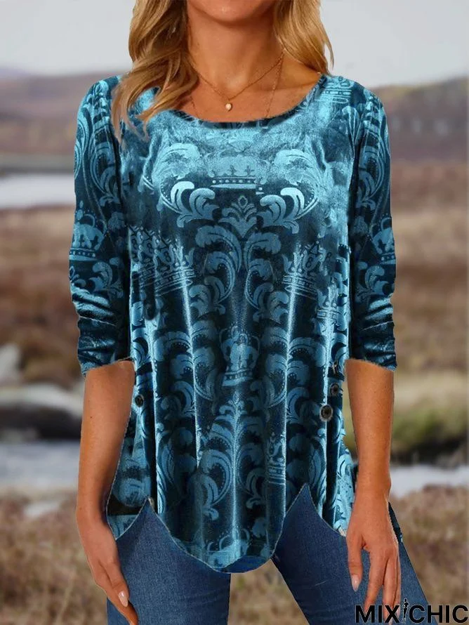 Ethnic Crew Neck Top