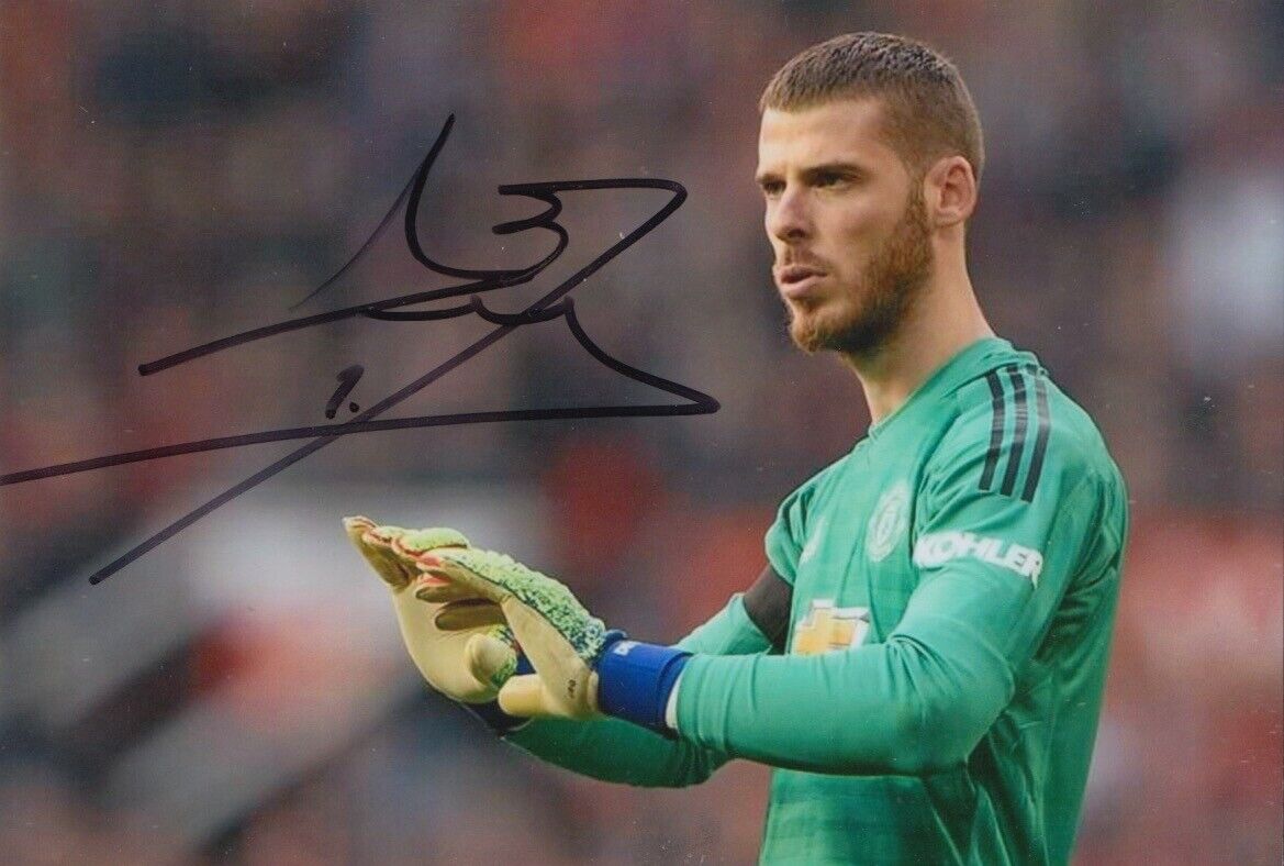 DAVID DE GEA HAND SIGNED 6X4 Photo Poster painting MANCHESTER UNITED FOOTBALL AUTOGRAPH 1