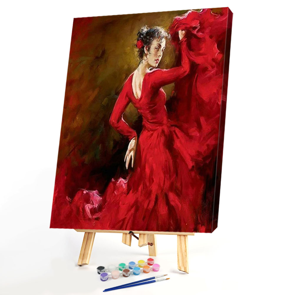 

40*50CM Paint By Numbers-Red Dress Women, 501 Original