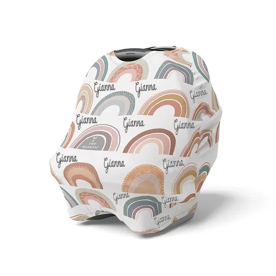 Personalized Baby Rainbow Car Seat Canopy| Canopyl07