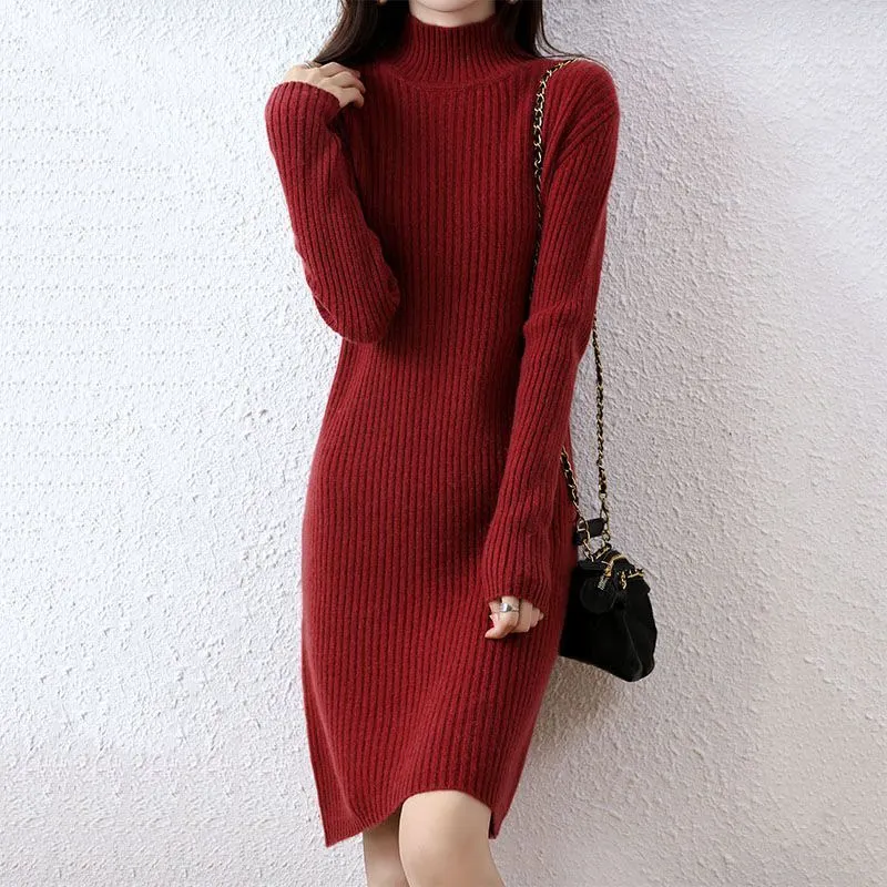 Churchf Churchf Winter Money Small Slim Show Thin Bottom Shirt To Keep Warm Simple Pure Color Shirt Female Half High Collar Long Sweater