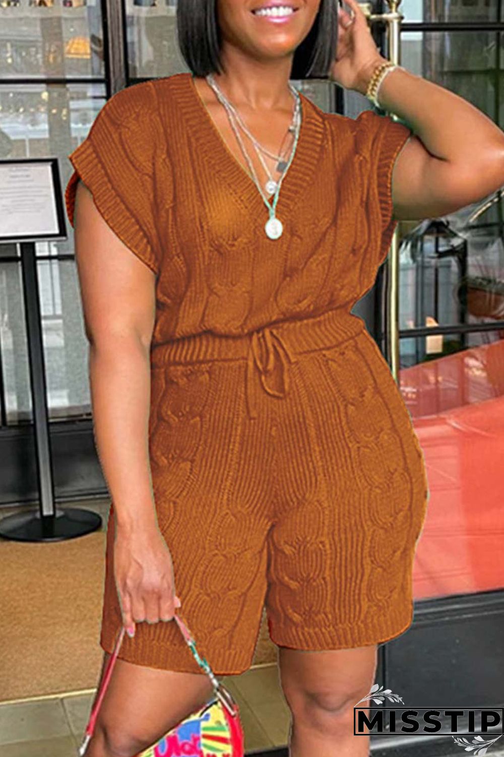 Black Fashion Casual Solid Patchwork V Neck Sleeveless Two Pieces