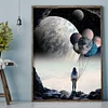 Diamond Painting DIY Black and white moon Full Square Drill Rhinestone