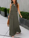 Simple Backless Halterneck Maxi Dress