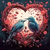Diamond Painting -DIY Round Drill Heart Birds