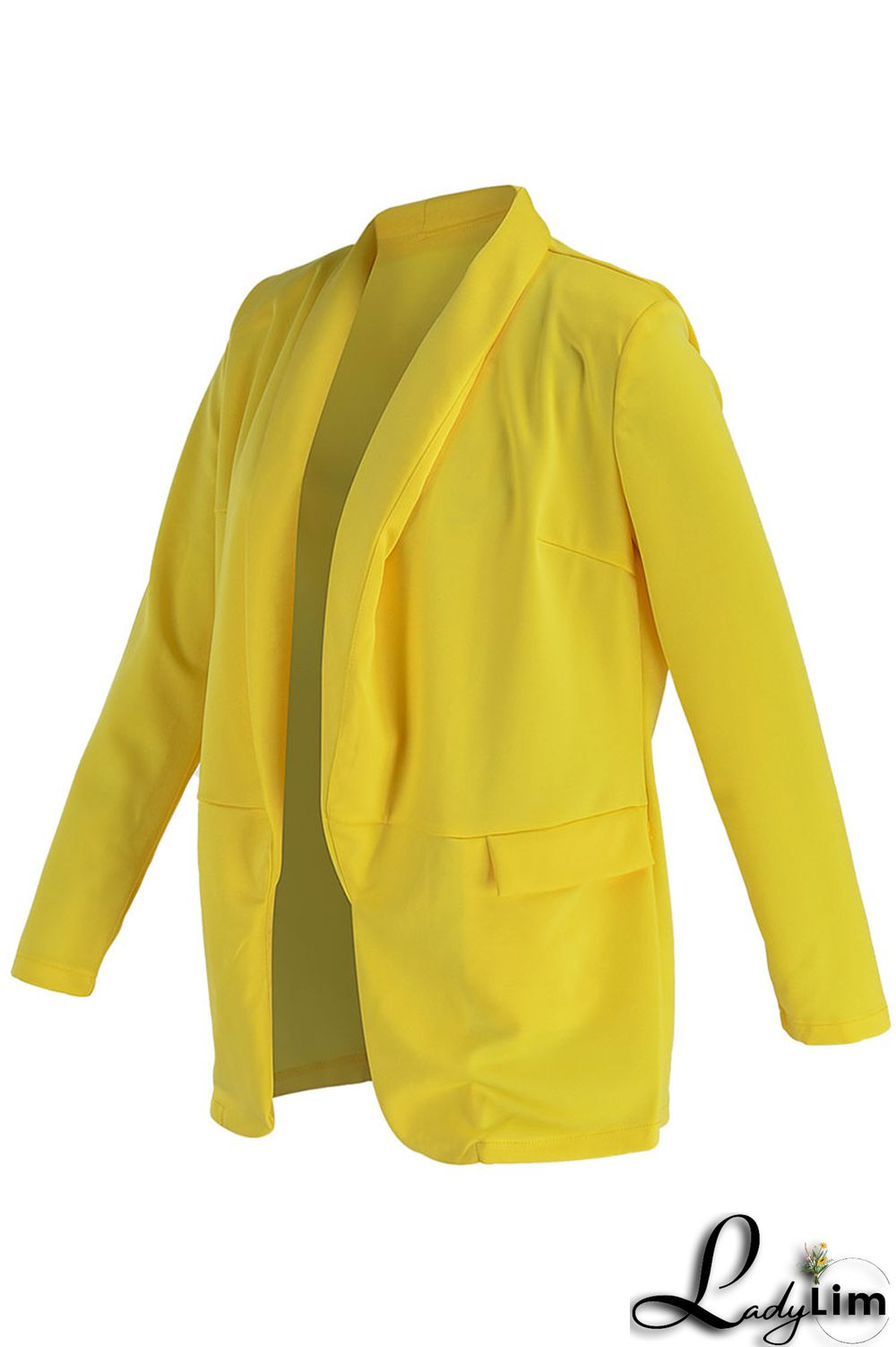 Green Fashion Casual Solid Patchwork Cardigan Turn-back Collar Outerwear