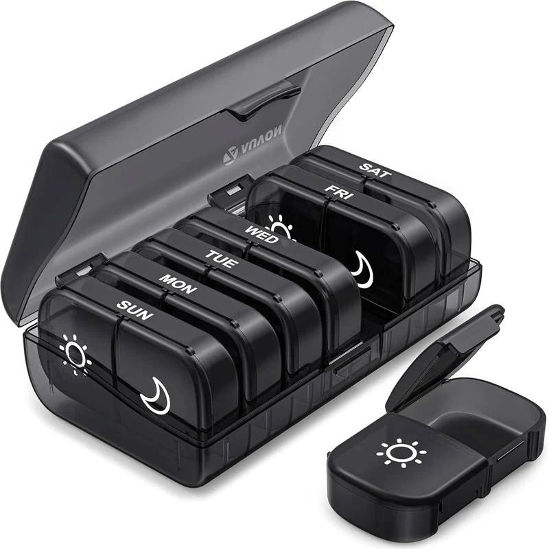 Unique Gift AM PM Weekly Pill Organizer – Travel-Friendly, Large Capacity & BPA-Free