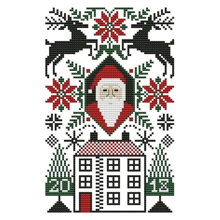 Joy Sunday Christmas Santa Ii 14CT Stamped / Counted Cross Stitch 18*28CM 