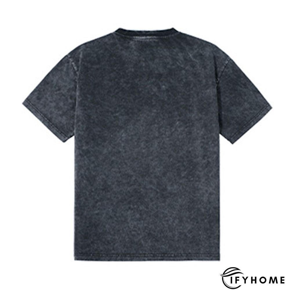 Men's 100% Cotton Acid Wash Shirt Oversized Shirt Plain Crew Neck Sports & Outdoor Daily Short Sleeve Clothing Apparel Fashion Designer Casual | IFYHOME