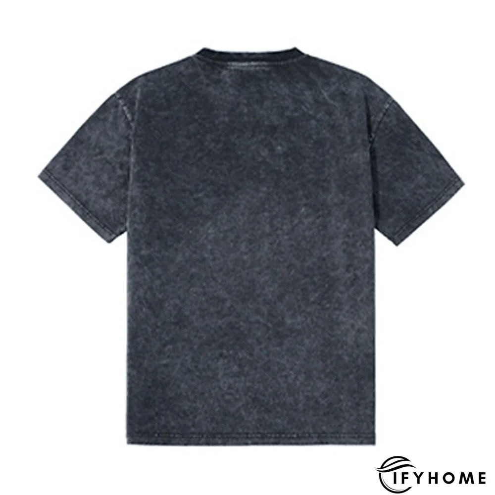 Men's 100% Cotton Acid Wash Shirt Oversized Shirt Plain Crew Neck Sports & Outdoor Daily Short Sleeve Clothing Apparel Fashion Designer Casual | IFYHOME