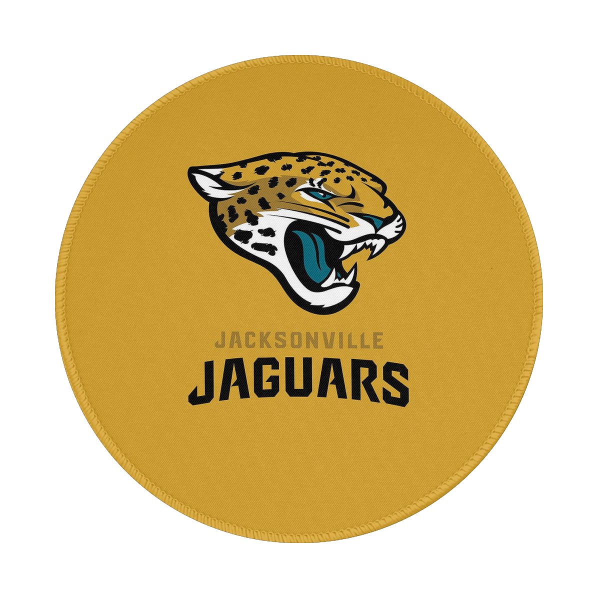 Jacksonville Jaguars On Yellow Round Non-Slip Thick Rubber Modern Gaming Mousepad