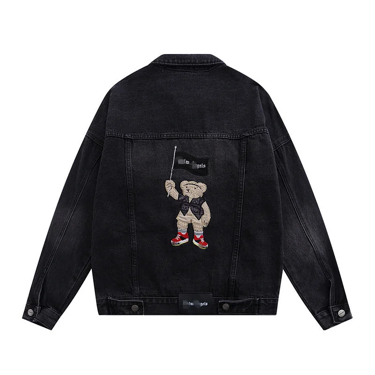 Palm Angle Jacket Palm Angels Embroidery Washed Denim Jacket Men and Women