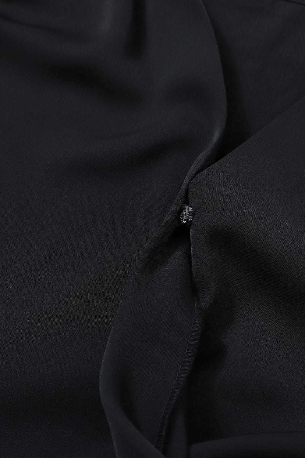 Elegant Black Drape Sleeve V-Neck Blouse