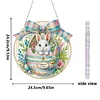 Easter Egg Bunny DIY 2D Flat Acrylic Double Sided Diamond Painting Hanging Pendant