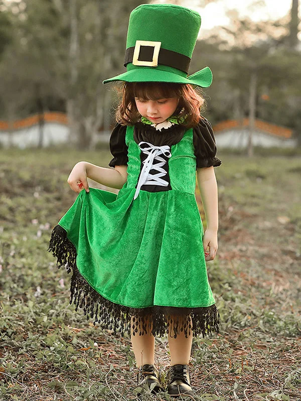 Saint Patrick's Day Leprechaun Girl Costume-elleschic