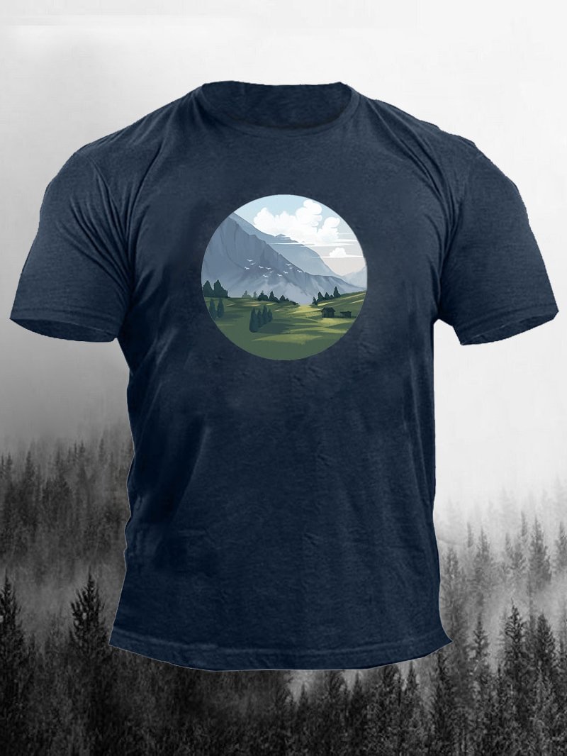 Outdoor Nature Printed Men's T-Shirt in  mildstyles