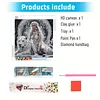 Snow Queen and Tiger Partial Drill Diamond Painting Kit 30x30cm Special Shaped Diamonds DIY Craft for Adults Beginners Home Decor