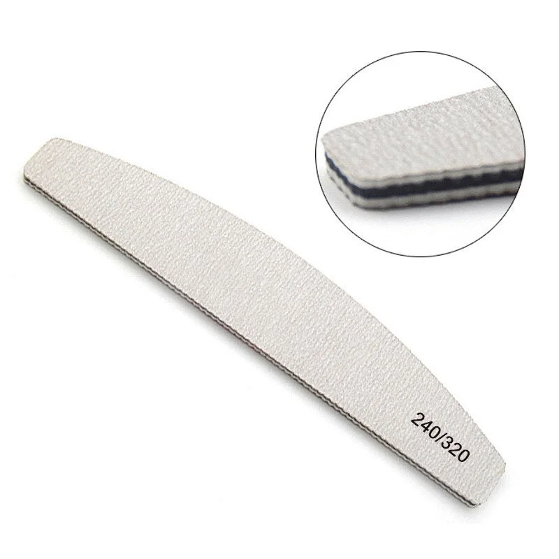 1Pc 80/100/150/180/240 Professional Half Moon Nail File Grinding Block File Nail Buffer Colorful Lime Manicure Pedicure DIY Tool-Nail Inspo