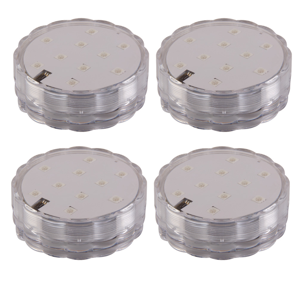 

4Pairs Multicolor 10 LEDs Submersible Waterproof Remote Control-Landscape Ligjht, 501 Original