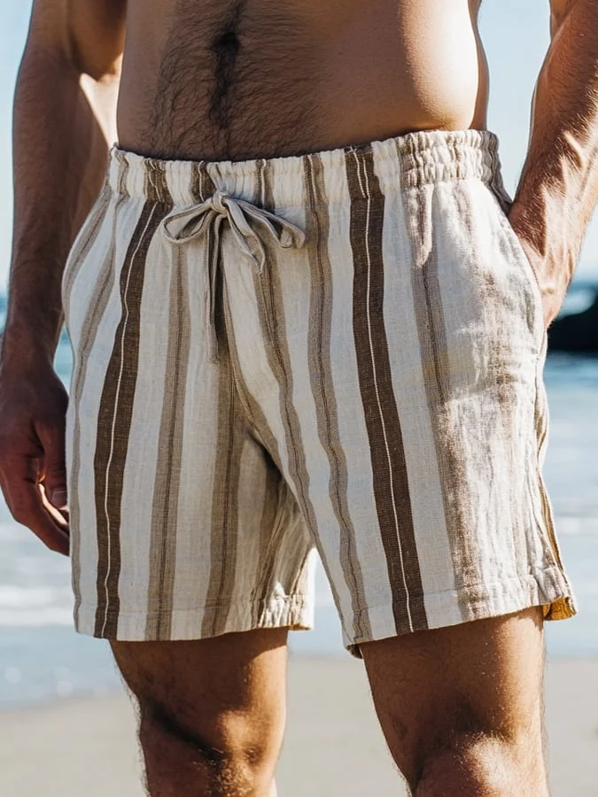 Men's Aegean Vacation Casual Lace-Up Shorts 