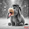 (PDF Pattern)Eeyore Disney 18CT PDF Cross Stitch Pattern Instant Digital Download Counted Printable 7.87x7.87inch tapestrymarket