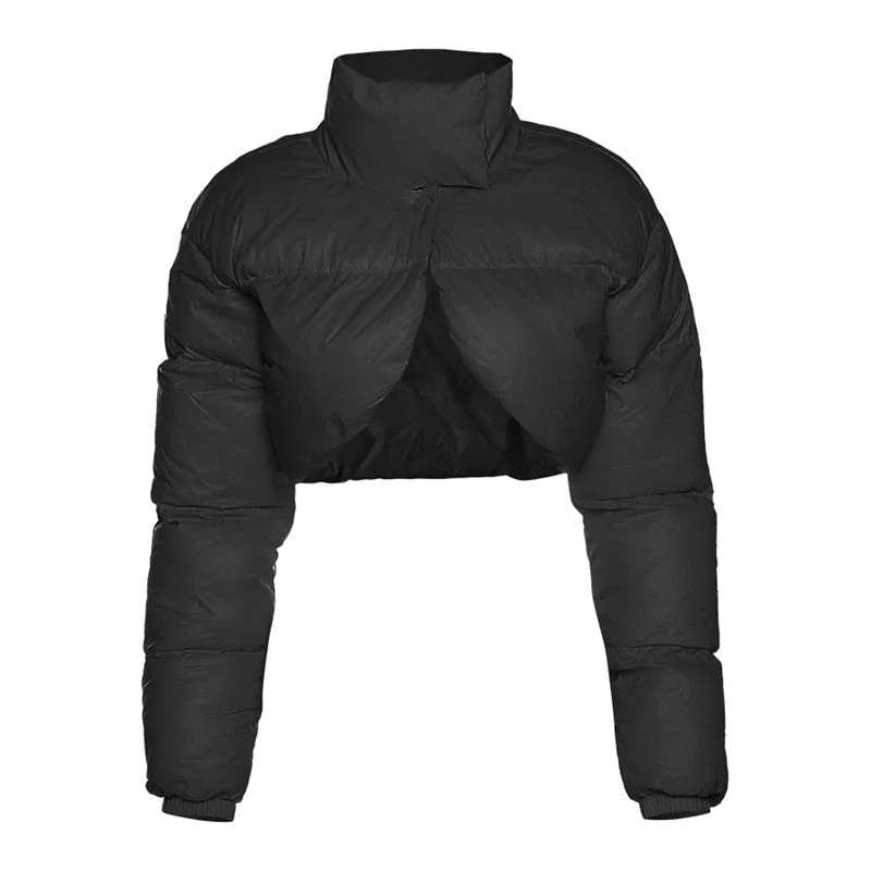 Articat Black Long Sleeve Women's Autumn Jackets Stand Collar Single Button Slim Warm Coat Female Fashion Casual Winter Clothes
