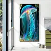5D DIY Full Round Drill Diamond Painting Stained Glass Jellyfish Kit Decor(Y915)