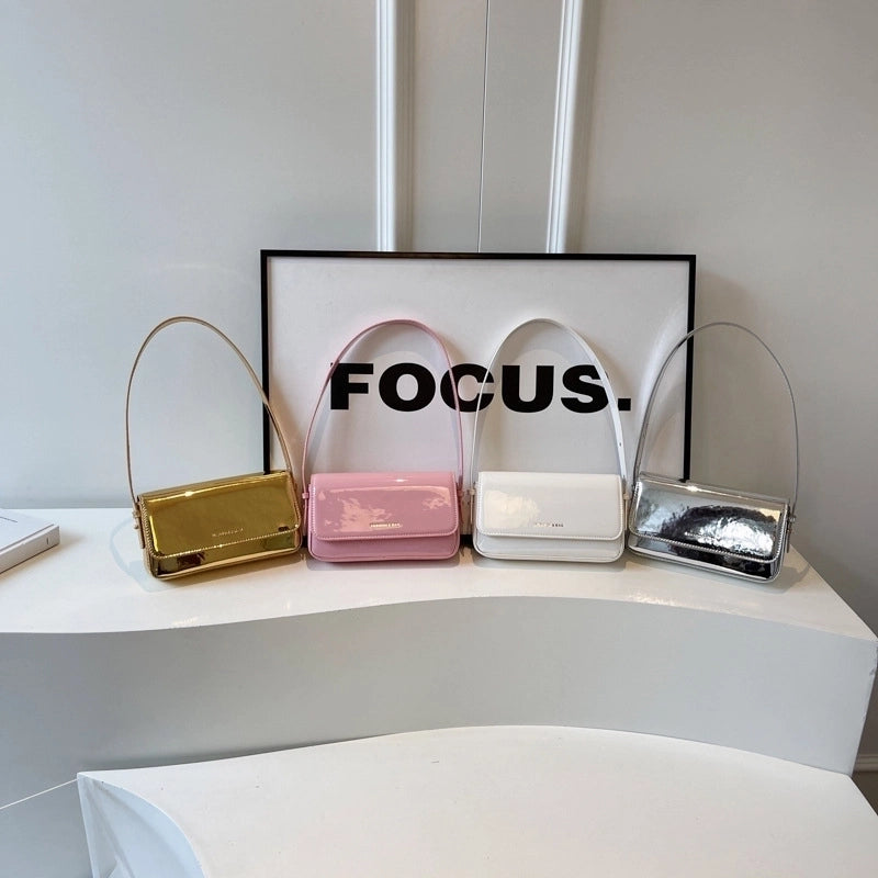 Women's Small Pu Leather Solid Color Streetwear Magnetic Buckle Square Bag