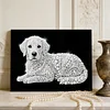 DIY Pearl Painting Dog for Home Wall Decor with Frame(20x30cm)