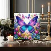 Framed Diamond Painting - Special Shaped - Butterflies and Flowers (25x25cm)